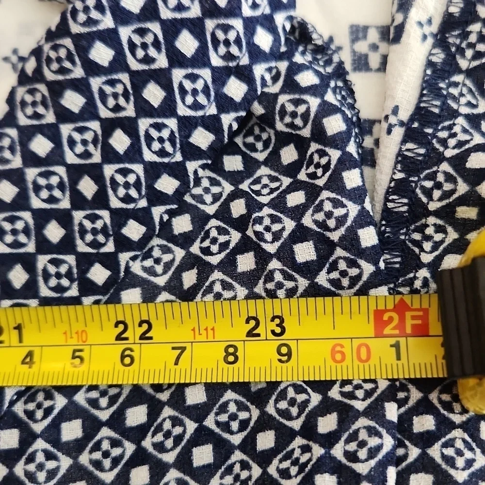 Kona Sol Sheer Cardigan Womens Size M Beach Cover Up Floral Navy Blue White